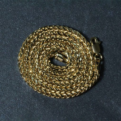 14k Yellow Gold Lite Diamond Cut Round Franco Chain (2.70 mm) - Image 6