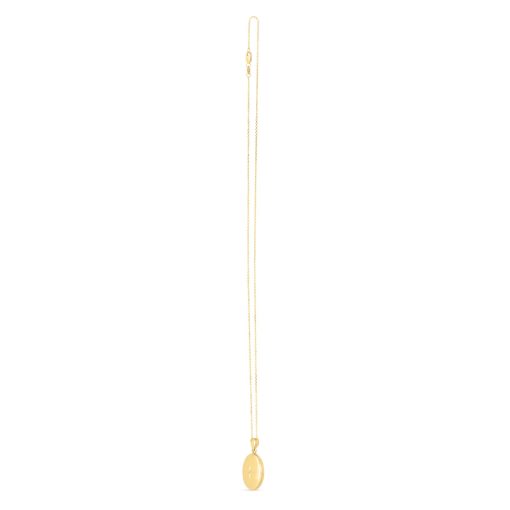 14k Yellow Gold Oval North Star Locket Necklace - Image 2