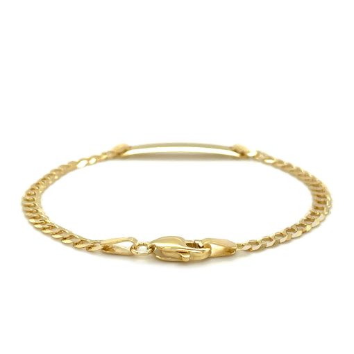 14k Yellow Gold Curb Link Style Childrens ID Bracelet (3.30 mm) - Image 3