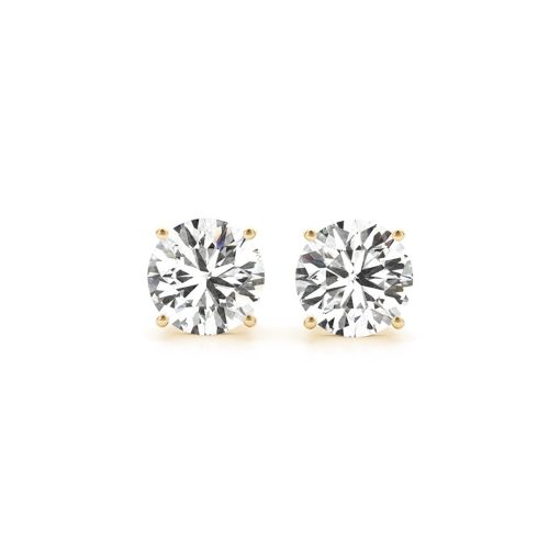 4 cttw Certified IGI Lab Grown Round Diamond Stud Earrings 14k Yellow Gold (G/VS2)