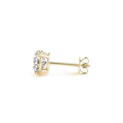4 cttw Certified IGI Lab Grown Round Diamond Stud Earrings 14k Yellow Gold (G/VS2) - Image 2