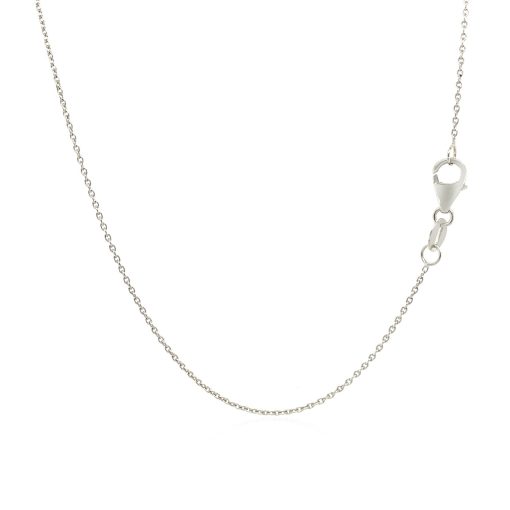 10k White Gold Oval Cable Link Chain (0.97 mm) - Image 3