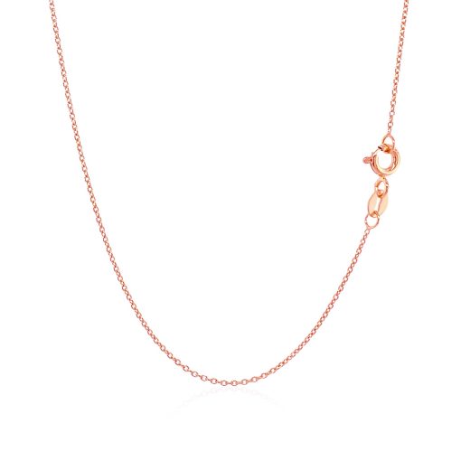 14k Pink Gold Oval Cable Link Chain (0.97 mm) - Image 3
