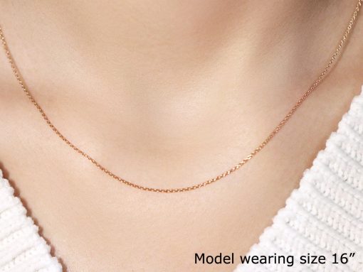 14k Pink Gold Oval Cable Link Chain (0.97 mm) - Image 4