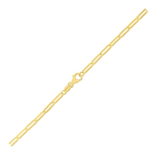 10K Yellow Gold Paperclip Bracelet (2.5mm) - Image 2
