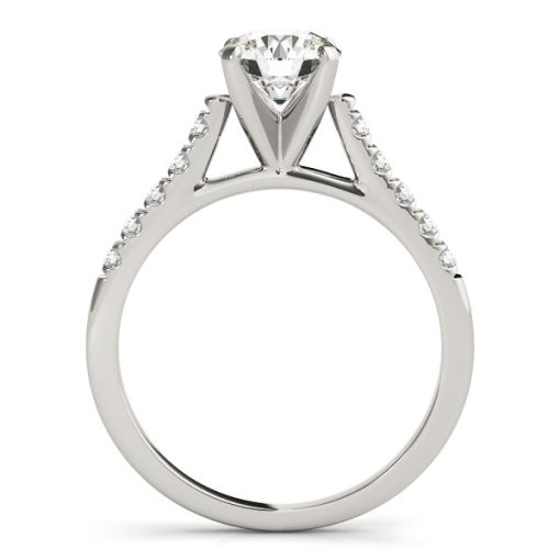 14k White Gold Cathedral Design Diamond Engagement Ring (1 1/8 cttw) - Image 2