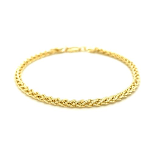 14k Yellow Gold Light Weight Wheat Bracelet  (3.20 mm) - Image 2