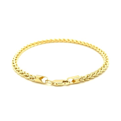14k Yellow Gold Light Weight Wheat Bracelet  (3.20 mm) - Image 3