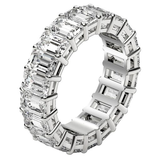 Emerald Cut Lab Grown Diamond Eternity Ring in 14k White Gold (7 cttw FG/VS2) - Image 4