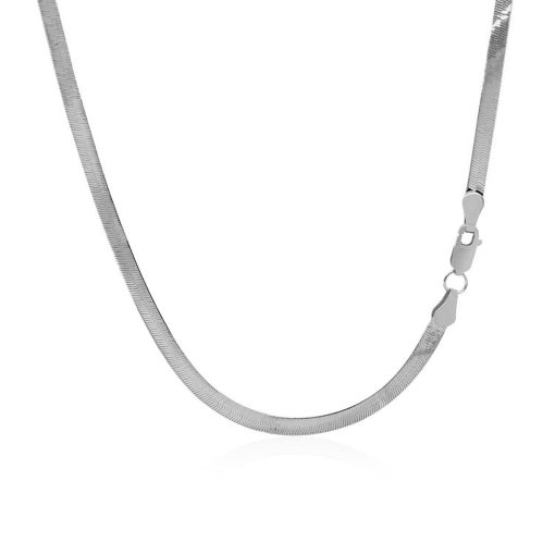 14k White Gold Super Flex Herringbone Chain (2.80 mm) - Image 3