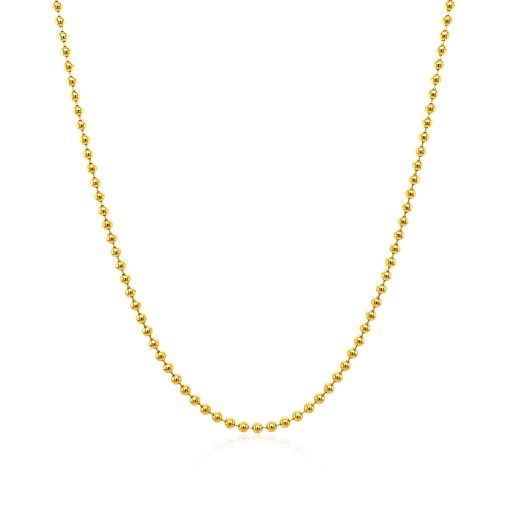 14k Yellow Gold Bead Chain 1.5mm (1.50 mm) - Image 2