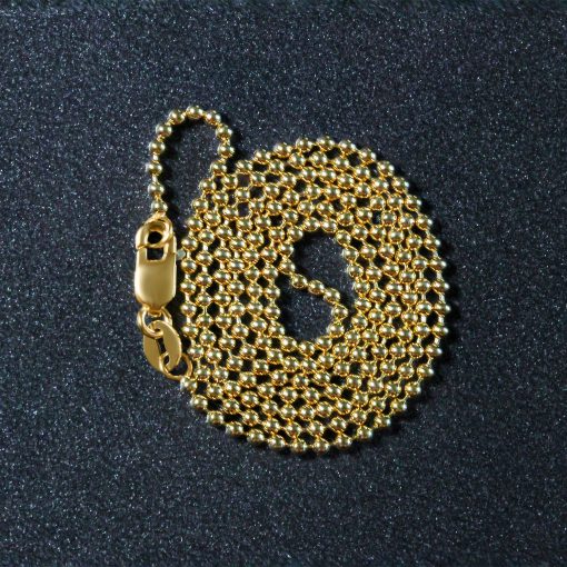 14k Yellow Gold Bead Chain 1.5mm (1.50 mm) - Image 6