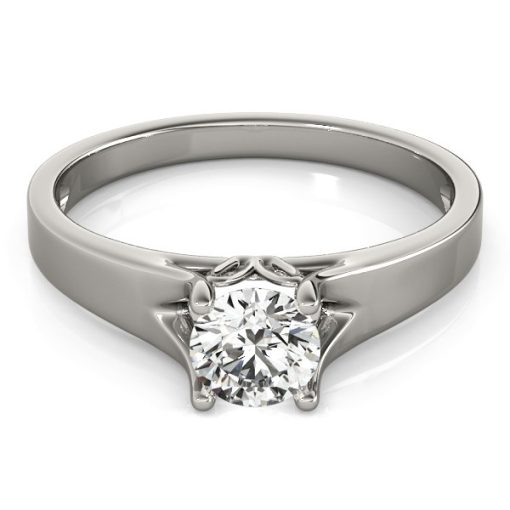 14k White Gold Prong Set Style Solitaire Diamond Engagement Ring (1/2 cttw) - Image 2