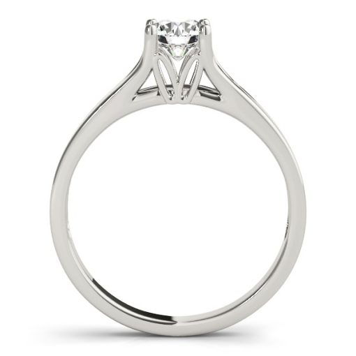 14k White Gold Prong Set Style Solitaire Diamond Engagement Ring (1/2 cttw) - Image 4