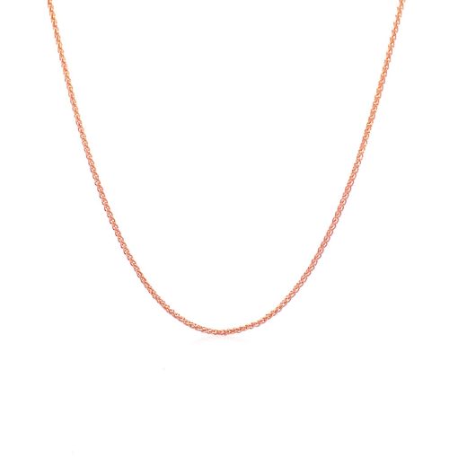 14k Rose Gold Round Wheat Chain (1.00 mm) - Image 2