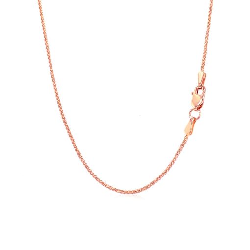 14k Rose Gold Round Wheat Chain (1.00 mm) - Image 3
