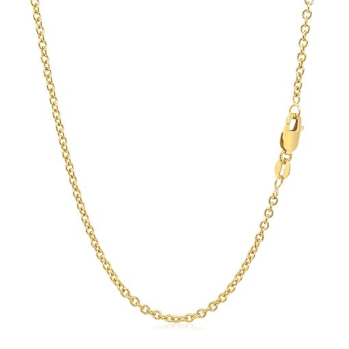 14k Yellow Gold Round Cable Link Chain (1.90 mm) - Image 3