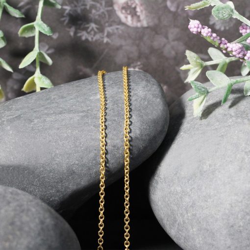 14k Yellow Gold Round Cable Link Chain (1.90 mm) - Image 4