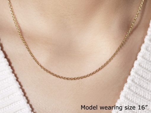 14k Yellow Gold Round Cable Link Chain (1.90 mm) - Image 5