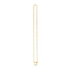 14k Yellow Gold Heart Element Paperclip Necklace