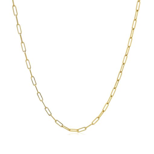 18K Yellow Gold Fine Paperclip Chain (1.50 mm) - Image 2