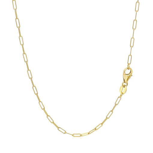18K Yellow Gold Fine Paperclip Chain (1.50 mm) - Image 3