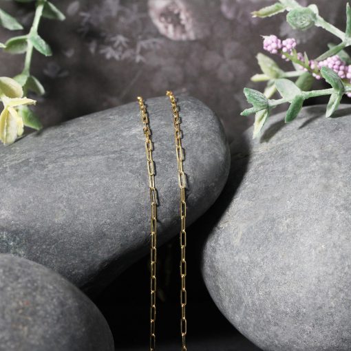 18K Yellow Gold Fine Paperclip Chain (1.50 mm) - Image 4