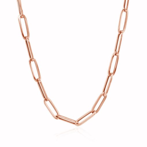 14K Rose Gold Bold Paperclip Chain (4.20 mm) - Image 2