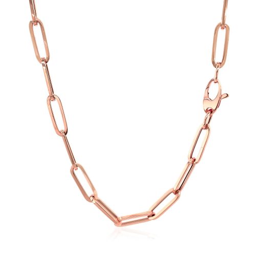 14K Rose Gold Bold Paperclip Chain (4.20 mm) - Image 3