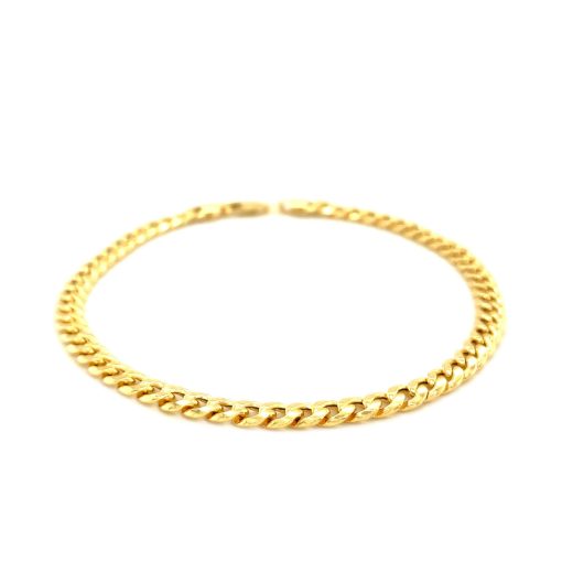 14k Yellow Gold Miami Cuban Semi Solid Bracelet (4.50 mm) - Image 2
