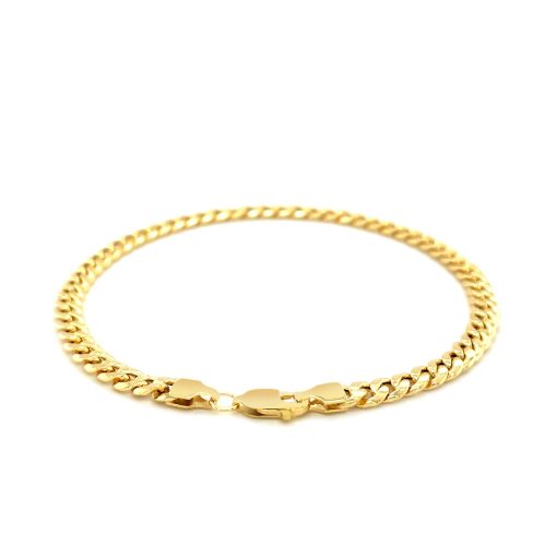 14k Yellow Gold Miami Cuban Semi Solid Bracelet (4.50 mm) - Image 3