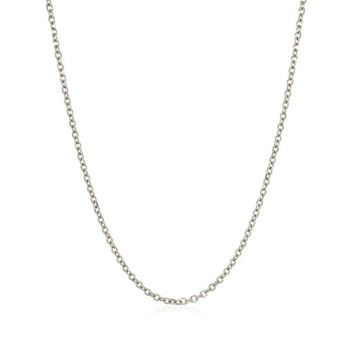 18k White Gold Diamond Cut Cable Link Chain (1.40 mm) - Image 3