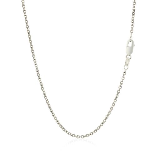 18k White Gold Diamond Cut Cable Link Chain (1.40 mm) - Image 4