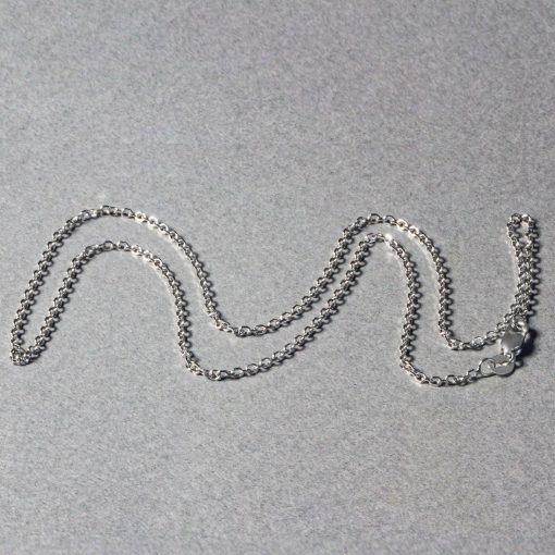 18k White Gold Diamond Cut Cable Link Chain (1.40 mm) - Image 6