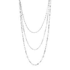 Sterling Silver Three Strand Marina Link Necklace