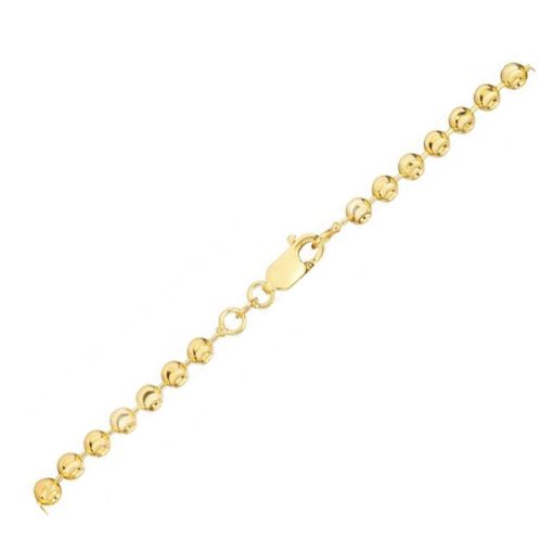 Moon Cut Bead Chain Bracelet in 14k Yellow Gold  (3.00 mm) - Image 2