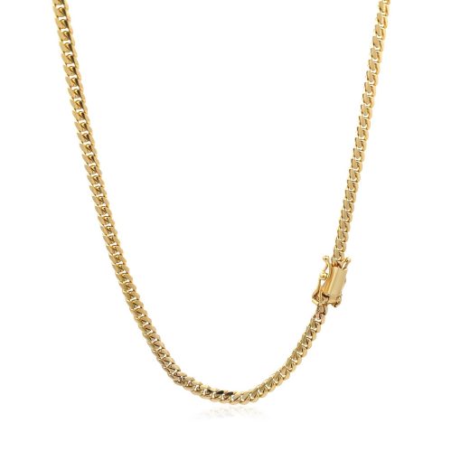 10k Yellow Gold Classic Solid Miami Cuban Chain (3.20 mm) - Image 3
