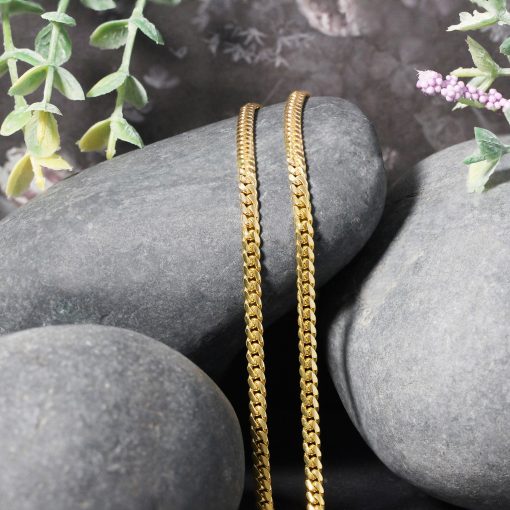10k Yellow Gold Classic Solid Miami Cuban Chain (3.20 mm) - Image 4