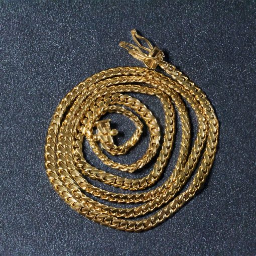 10k Yellow Gold Classic Solid Miami Cuban Chain (3.20 mm) - Image 6