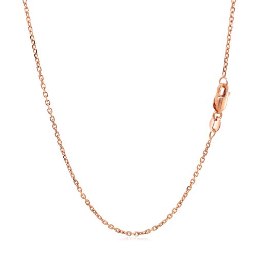 14k Rose Gold Diamond Cut Cable Link Chain (1.30 mm) - Image 3