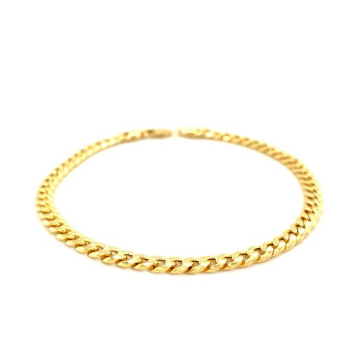 10k Yellow Gold Miami Cuban Semi Solid Bracelet (4.50 mm) - Image 2