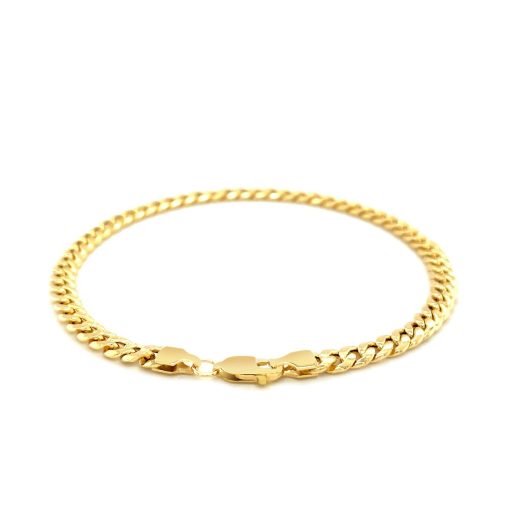 10k Yellow Gold Miami Cuban Semi Solid Bracelet (4.50 mm) - Image 3