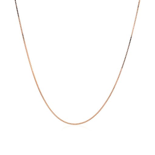 18k Rose Gold Classic Box Chain (0.60 mm) - Image 2
