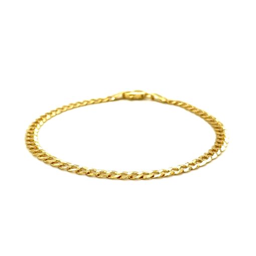 14k Yellow Gold Solid Curb Bracelet (3.60 mm) - Image 2