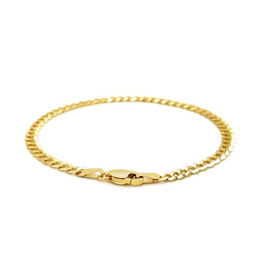 14k Yellow Gold Solid Curb Bracelet (3.60 mm) - Image 3