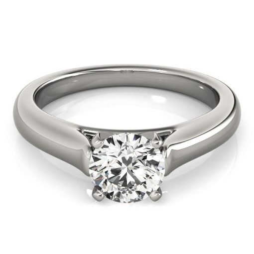 14k White Gold Cathedral Design Solitaire Diamond Engagement Ring (1 cttw) - Image 2