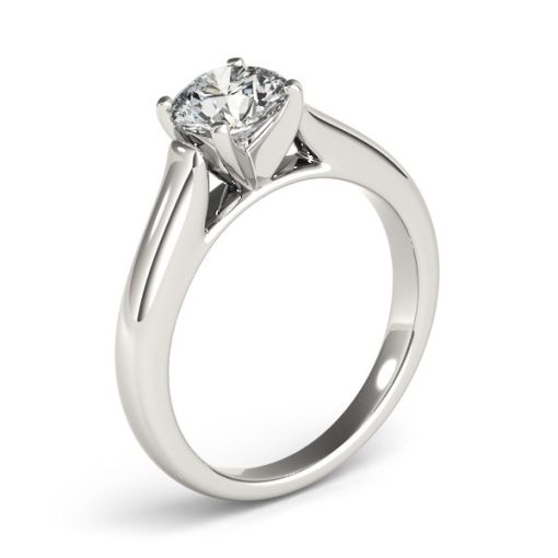 14k White Gold Cathedral Design Solitaire Diamond Engagement Ring (1 cttw) - Image 3