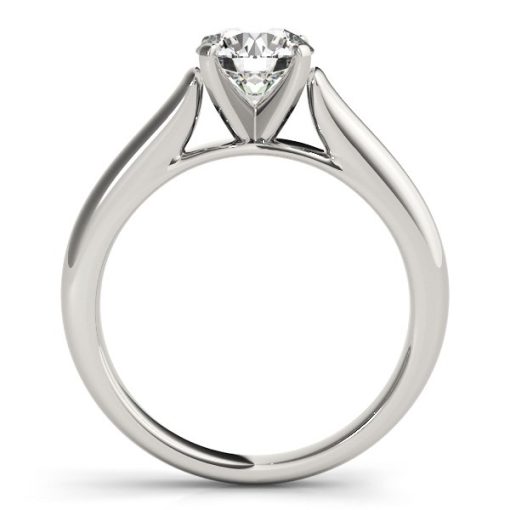 14k White Gold Cathedral Design Solitaire Diamond Engagement Ring (1 cttw) - Image 4