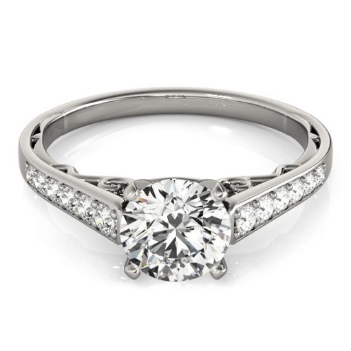 14k White Gold Cathedral Design Diamond Engagement Ring (1 1/4 cttw) - Image 2