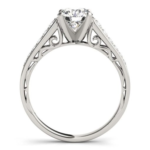 14k White Gold Cathedral Design Diamond Engagement Ring (1 1/4 cttw) - Image 4